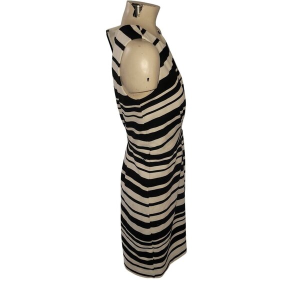 ANN TAYLOR Striped‎ Sleeveless Knee-Length Dress With Back Zipper Closure Womens - Picture 6 of 7